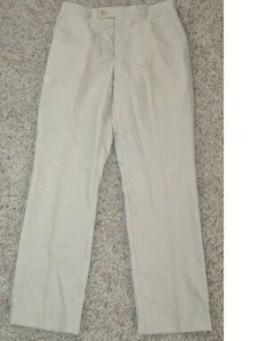 Axcess Dress Pants Mens 30x30 Tan Striped Flat Front Relaxed Casual